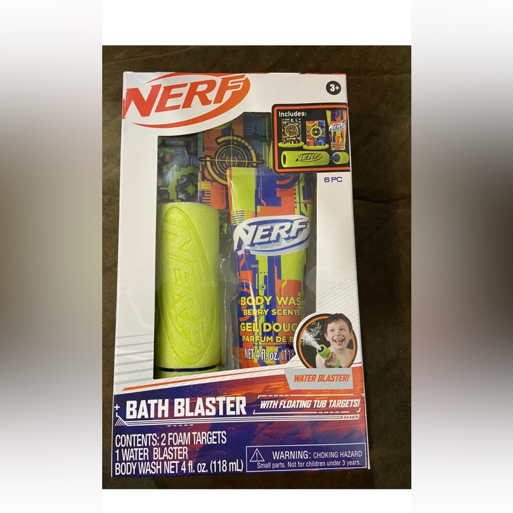 NERF Bath Blaster Set With Targets and Body Wash New in Box